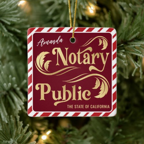 Notary Public Photo Christmas  Ceramic Ornament