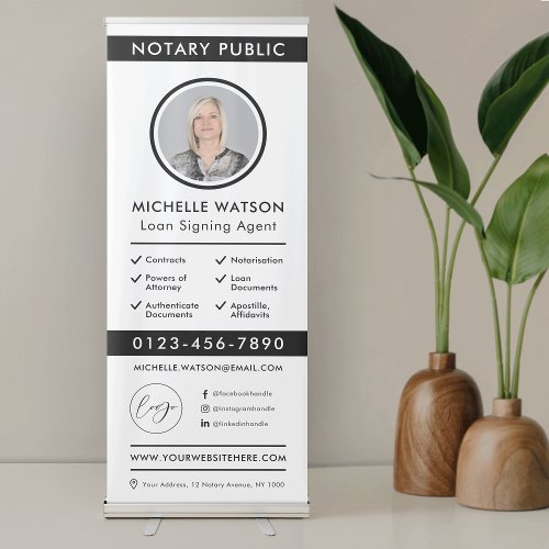 Notary Public Photo Minimalist Modern Promotional Retractable Banner