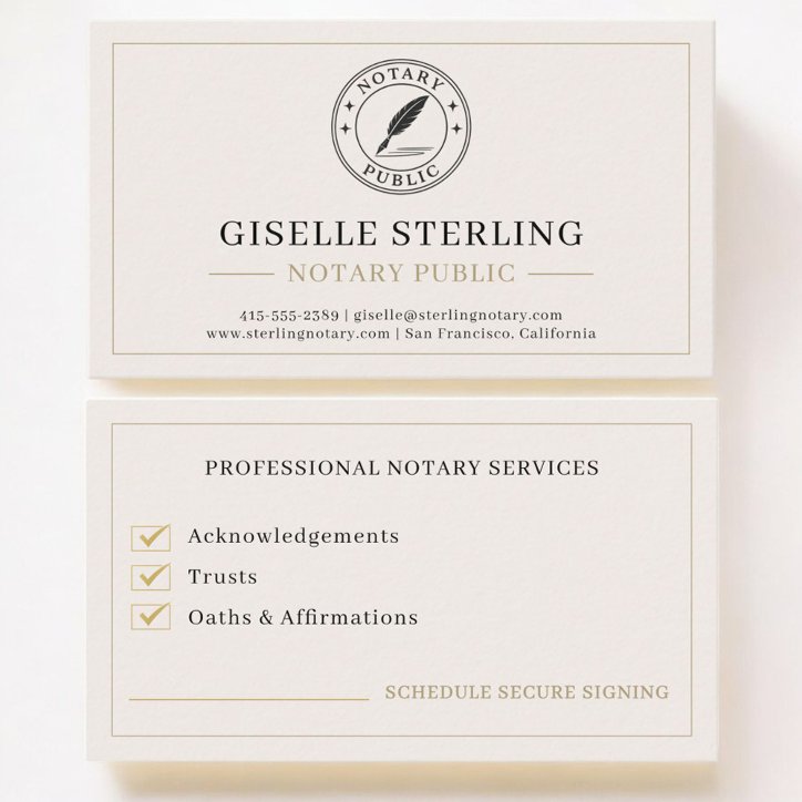 Notary Public Professional Business Card