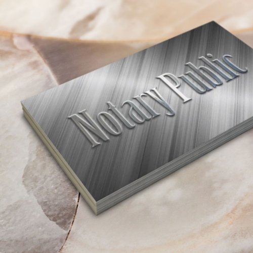 Notary Public Professional Metallic Business Card