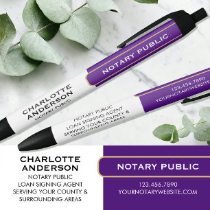 Notary Public Promotional Gift Purple Business Pen
