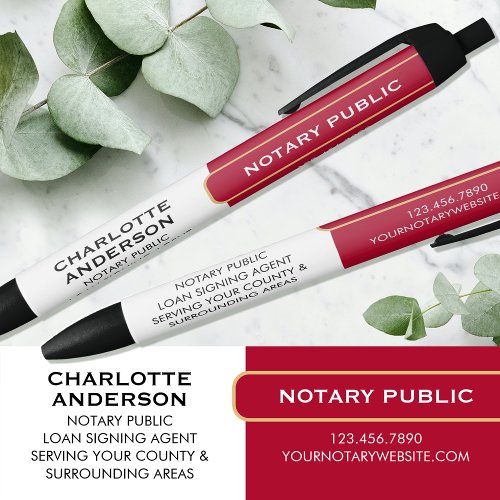 Notary Public Promotional Gift Red Gold Business Black Ink Pen