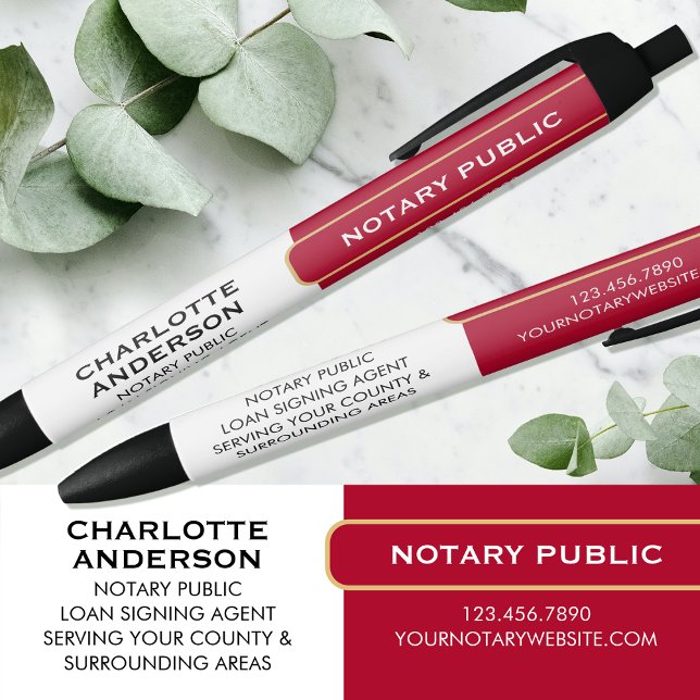 Notary Public Promotional Gift Red Gold Business Pen (Creator Uploaded)