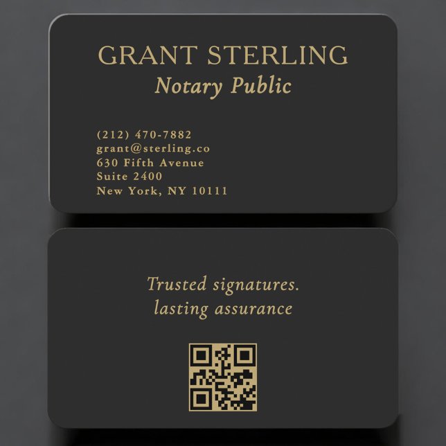 Notary Public QR Code Professional Business Card (Creator Uploaded)