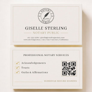 Notary Public QR Code Professional Business Card