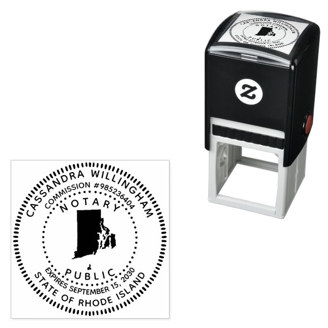 Notary Public Rhode Island Self-inking Stamp (In Situ)
