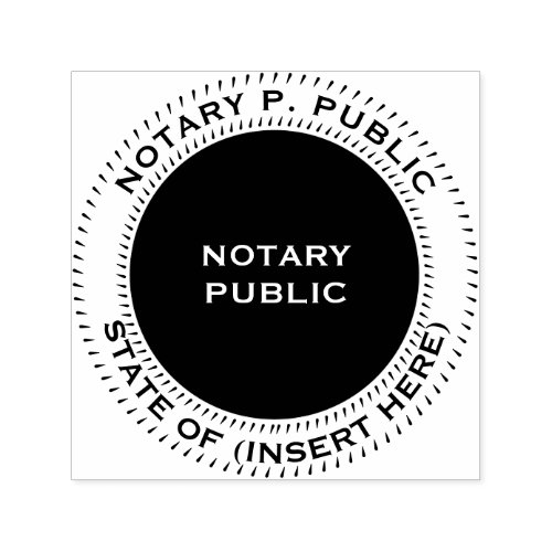 Notary Public round black white Self_inking Stamp