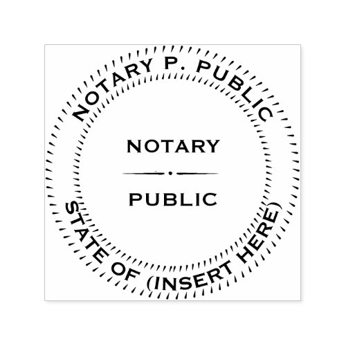 Notary Public round line divider Self_inking Stamp