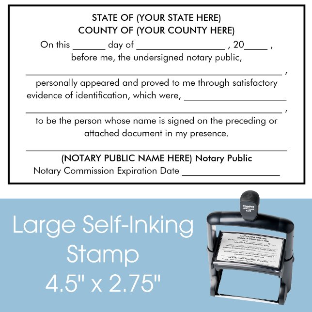Notary Public Signature Witnessing Acknowledgment Self-inking Stamp (Creator Uploaded)