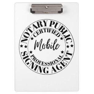 Notary Public Signing Agent Clipboard