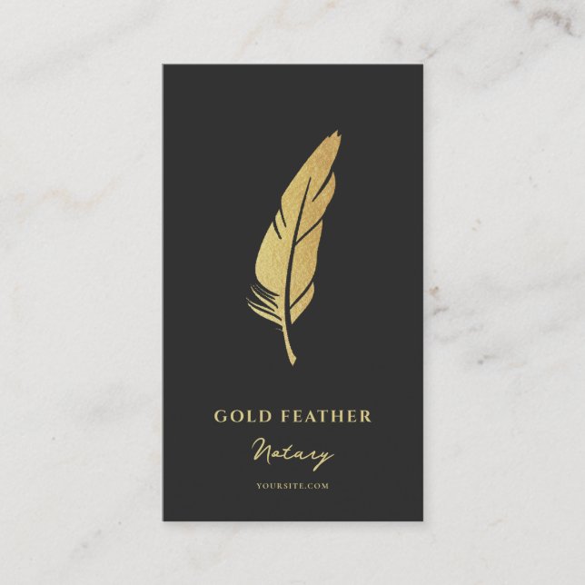 Notary Public Signing Agent Consultant Black Gold Business Card (Front)