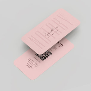 Notary Public Signing Agent Monogram Modern Pink Business Card