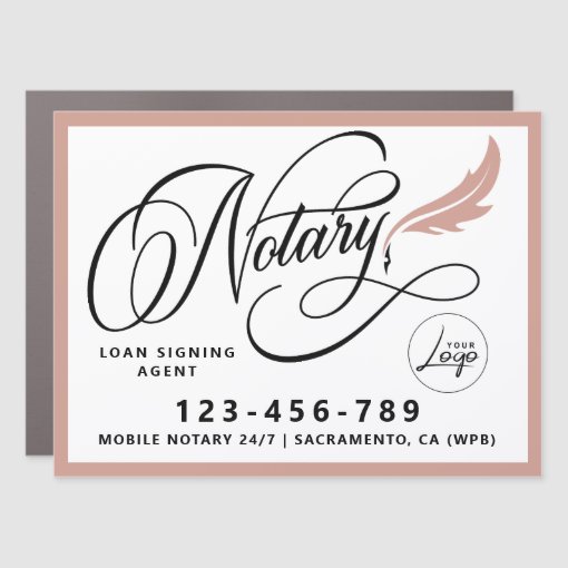 Notary Public Signing Agent Photo Car Zazzle