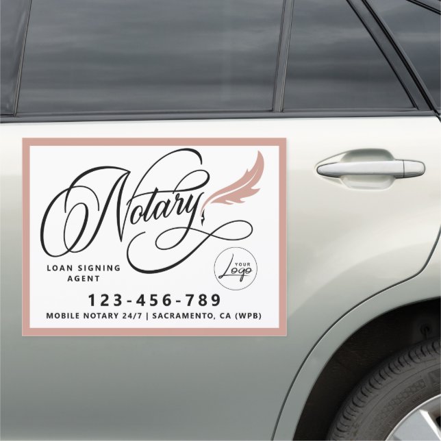 Notary Public Signing Agent Photo Car Magnet (In Situ)