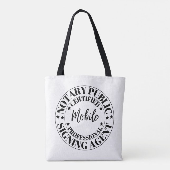 Notary Public Signing Agent Tote Bag (Back)