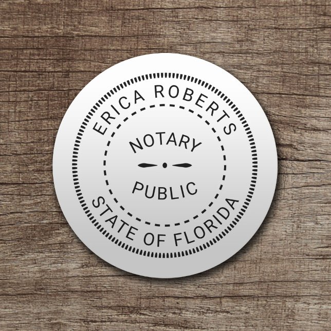 Notary Public Stamp Plain Minimalist Round Paper Coaster (Creator Uploaded)