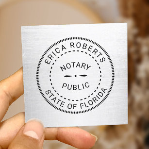 Notary Public Stamp Plain Minimalist Square Business Card