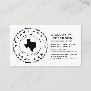 Notary Public Texas Business Card