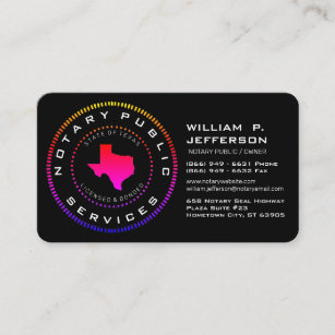 Notary Public Texas ll Business Card