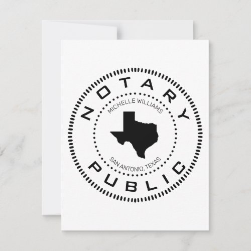 Notary Public Texas Note Card