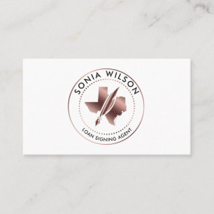 Notary Public Texas Stamp Loan Signing Agent Busi Business Card