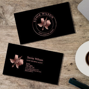 Notary Public Texas Stamp Loan Signing Agent Business Card