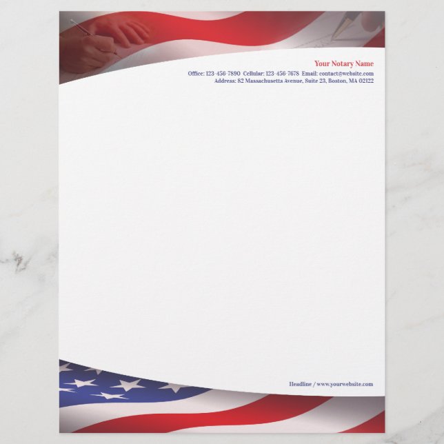 Notary Public USA Letterhead (Front)