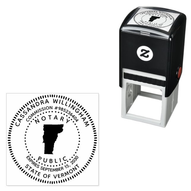 Notary Public Vermont Self-inking Stamp (In Situ)
