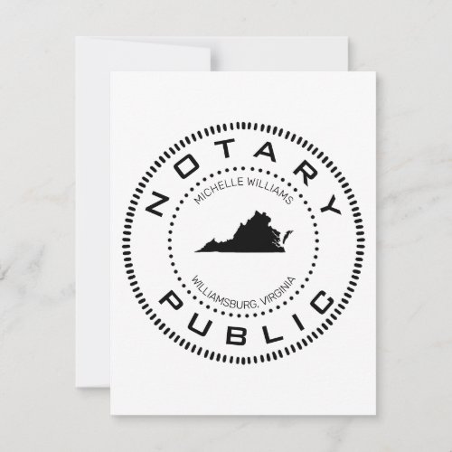 Notary Public Virginia Note Card