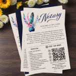 Notary Public Watercolor Quill Feather QR Code Flyer<br><div class="desc">Modern, Elegant Watercolor Quill Feather Monogram Notary Business flyer. This sophisticated design features a vintage feather pen and quill with ink, adorned with floral elements on a blush pink background. The front showcases "notary" in trendy handwritten typography, alongside your name and title. Personalize further with a QR code, contact details,...</div>