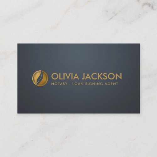 Notary quill pen and stamp business card