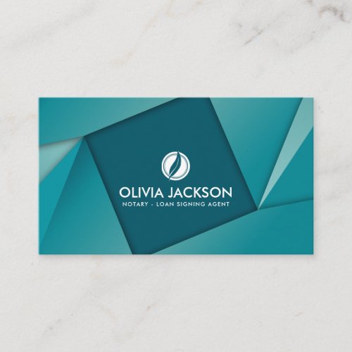Notary quill pen Geometric Business Card