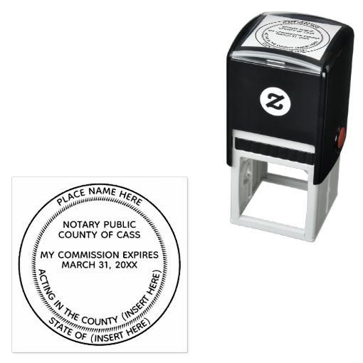 Notary Seal commission expiry state and county Selfinking Stamp Zazzle
