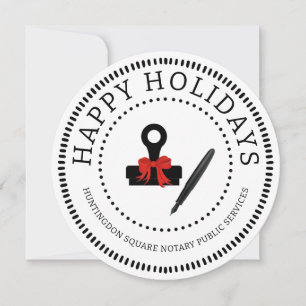 Notary Seal Happy Holidays 2026 Calendar  Card