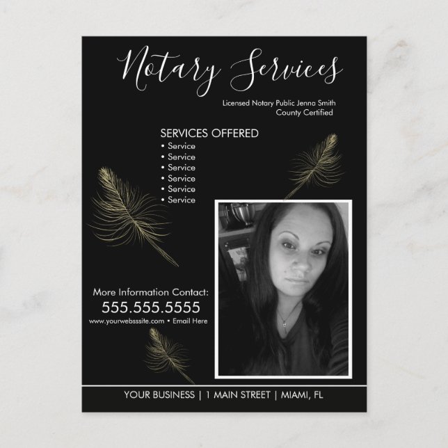Notary Services Geometric Photo Business Flyer Postcard (Front)