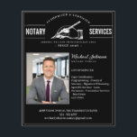 Notary Services Vintage Professional Black Custom Flyer<br><div class="desc">Notary Services Vintage Professional Black Custom Flyer. A professional vintage styled notary public business card. This design is eye-catching yet delivers the important information with clarity. It also has an old-school trustworthy style! Need help with this template or more customization? Contact the designer by clicking on the 'Message' button below....</div>