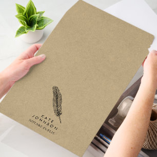 Notary Signing Agent Feather Quill Rustic Kraft Envelope Mailers