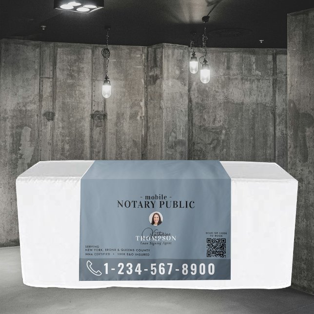 Notary Signing Agent Photo QR Code Table Banner Tapestry (Notary Signing Agent Photo QR Code Table Banner Tapestry)