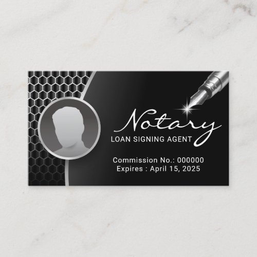 Notary Signing Agent Professional Metal Photo  Business Card