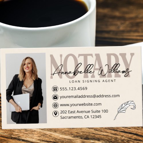 Notary Signing Agent QR Code Photo Business Card