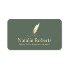 Notary Signing Agent Sage Green & Gold Quill Logo