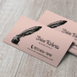 Notary Signing Agent Vintage Quill Pen Blush Pink Business Card<br><div class="desc">Notary Public Loan Signing Agent Vintage Quill Pen Blush Pink Business Cards.</div>