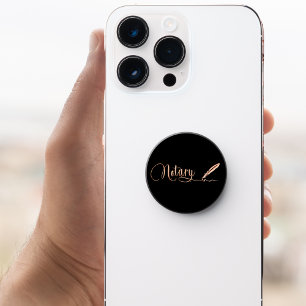 Notary signing pen black rose gold PopSocket