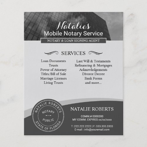 Notary Stamp Loan Signing Agent Formal Business Flyer