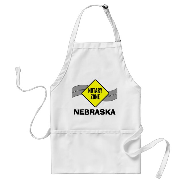 Notary Zone Yellow Road Sign Nebraska Adult Apron (Front)