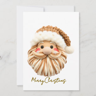 notch-hook Santa face Crochet Holiday Card