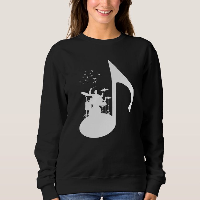 Note Birds Drummer Sweatshirt (Front)