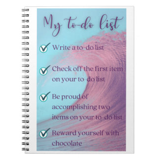 Note book - My to-do list (wave background)