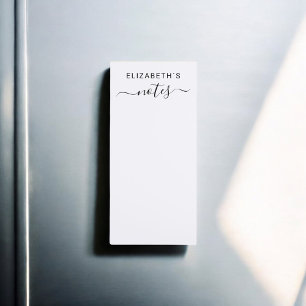 Note Calligraphy Minimalist White Magnetic Notepad