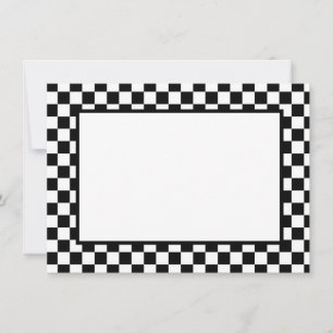 Note Card-Black & White Checkers